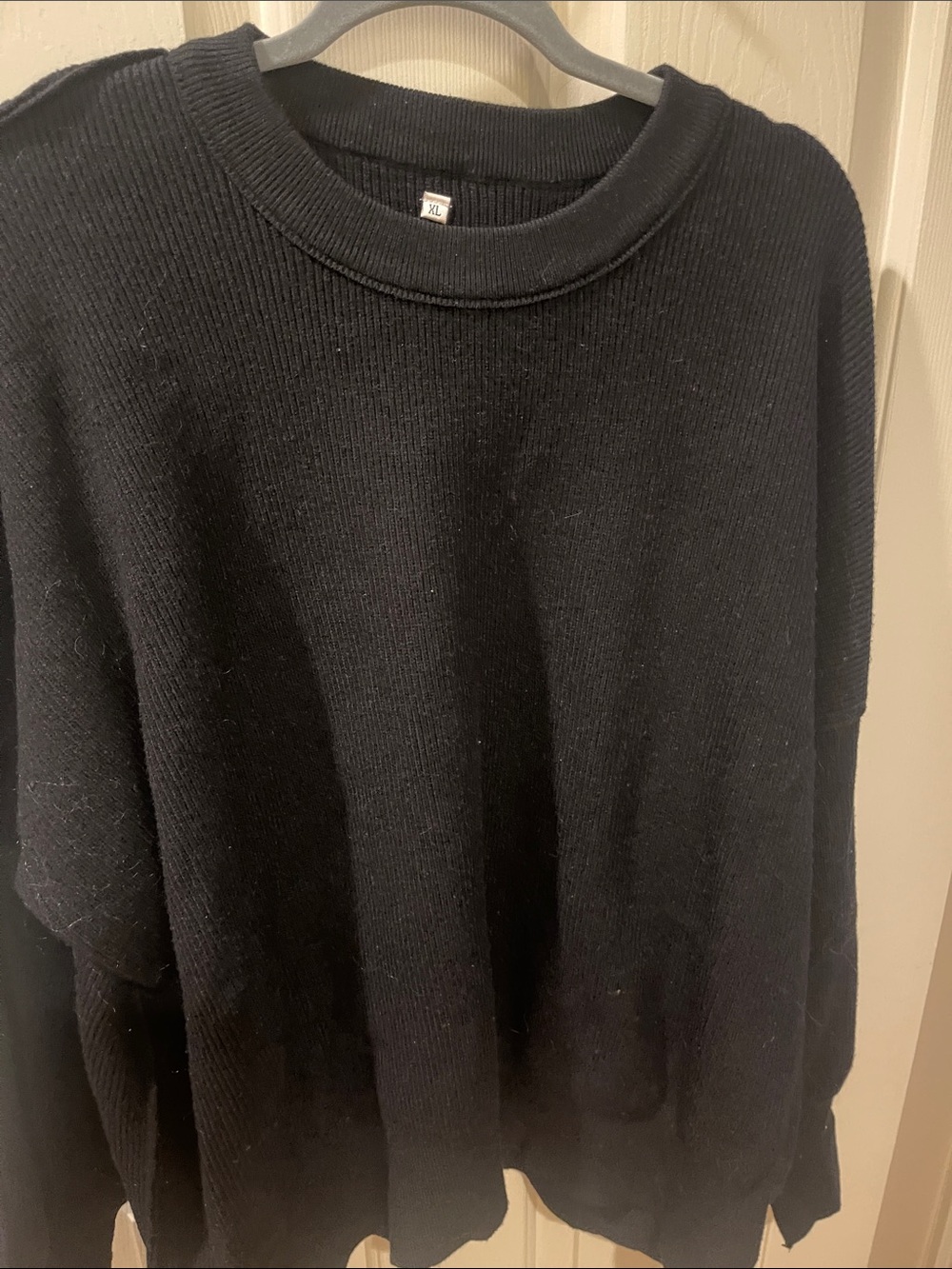 Womans Black Crewneck Sweater - Classic Knit